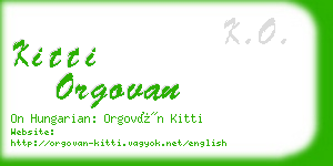 kitti orgovan business card